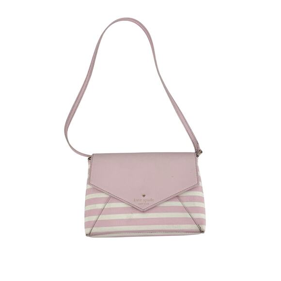Kate Spade Fairmount Square Monday striped crossbody bag in pink - Picture 1 of 4